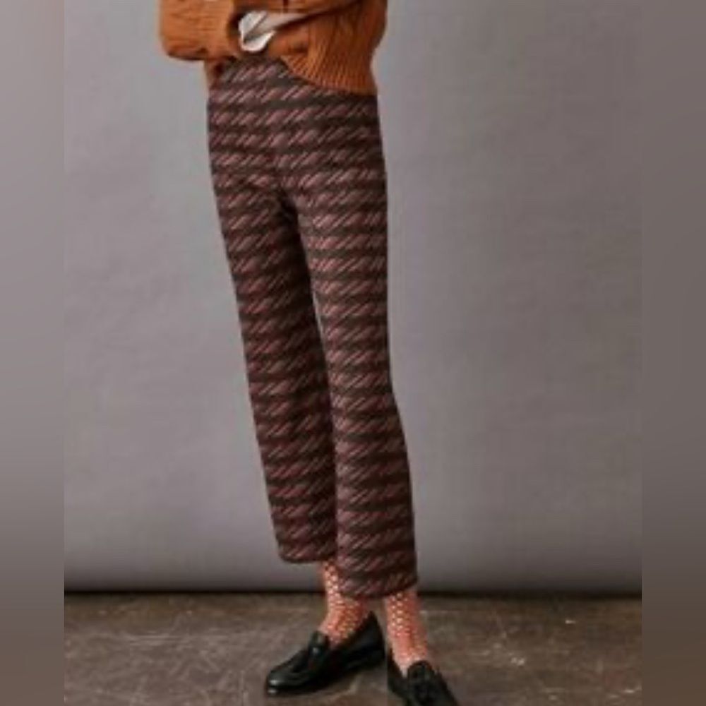 Dolan Left Coast Anthropologie preppy Patterned Cropped knit Pants. Sz small.